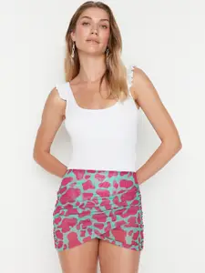 Trendyol Printed Beachwear Cover-Up Top With Skirt