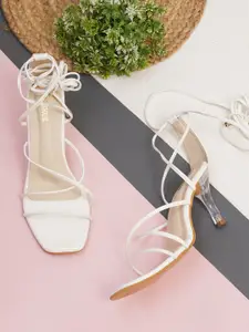 FABBHUE Strappy Slim Gladiators With Lace- Ups