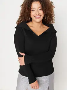 Trendyol Striped V-Neck Regular Top