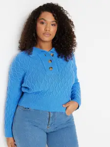 Trendyol Shirt Collar Knitted Top