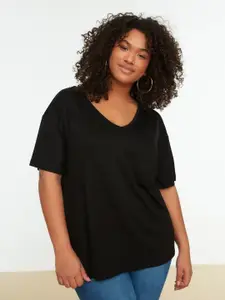 Trendyol V-Neck Drop Shoulder Sleeves Longline Top
