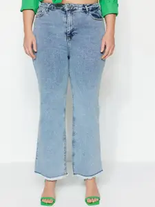 Trendyol Women Plus Size Bootcut Light Fade Clean Look Cotton Jeans