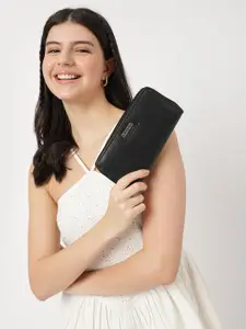 Fastrack Women Abstract Textured PU Zip Around Wallet