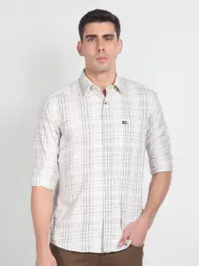 Arrow Sport Spread Collar Slim Fit Tartan Checks Opaque Cotton Casual Shirt