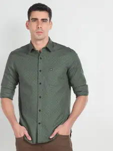 Arrow Sport Slim Fit MIcro Ditsy Printed Pure Cotton Casual Shirt
