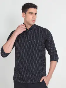 Arrow Sport Slim Fit Opaque Micro Ditsy Printed Herringbone Pure Cotton Casual Shirt