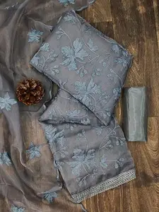 APNISHA Floral Embroidered Pure Silk Unstitched Dress Material