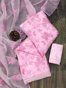 APNISHA Floral Embroidered Pure Silk Unstitched Dress Material