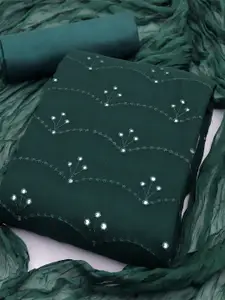 APNISHA Floral Embroidered Silk Georgette Unstitched Dress Material