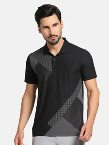 Blackberrys TechPro Geometric Printed Polo Collar Slim Fit T-shirt