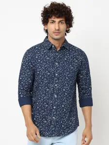 Blue Buddha Spread Collar Micro Ditsy Regular Fit Opaque Cotton Casual Shirt