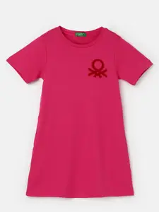 United Colors of Benetton Girls Cotton T-shirt Dress