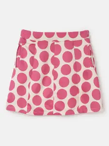 United Colors of Benetton Girls Polka Dot Printed Flared Knee-Length A-Line Skirt