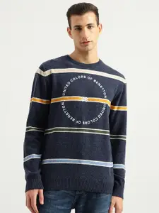 United Colors of Benetton Men Colourblocked Wool Pullover Sweater