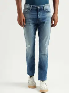United Colors of Benetton Men Straight Fit Mildly Distressed Heavy Fade Cotton Jeans