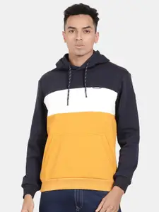 t-base Colourblocked Hooded Cotton Sweatshirt