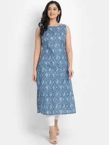 SUTI Women Paisley Printed Sleeveless Cotton Kurta