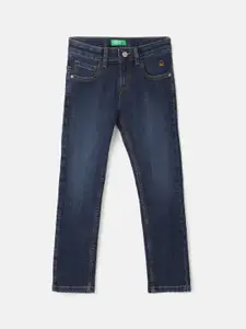 United Colors of Benetton Boys Mid-Rise Clean Look Slim Fit Light Fade Jeans