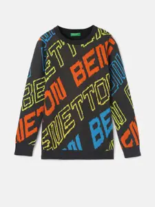United Colors of Benetton Boys Typography Printed Cotton Pullover