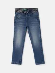 United Colors of Benetton Boys Mid-Rise Heavy Fade Clean Look Cotton Jeans