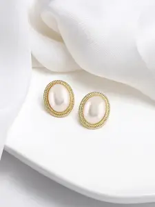 BEWITCHED Gold-Plated Circular Studs Earrings