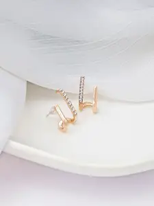 BEWITCHED Gold-Plated Contemporary Studs Earrings