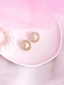 BEWITCHED Gold-Plated Circular Studs Earrings