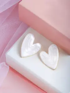 BEWITCHED Gold-Plated Heart Shaped Studs Earrings