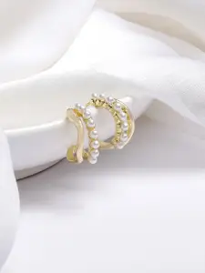 BEWITCHED Gold-Plated Circular Half Hoop Earrings