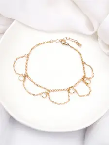 BEWITCHED Gold-Plated Artificial Stone-Studded Anklet