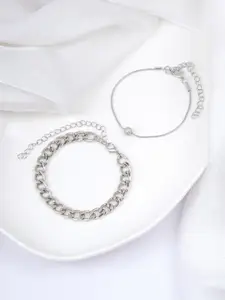 BEWITCHED Set Of 2 Silver-Plated Anklets
