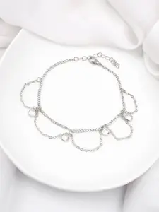 BEWITCHED Silver-Plated Artificial Stone-Studded Anklet