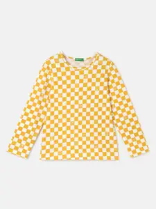 United Colors of Benetton Girls Checked T-Shirt