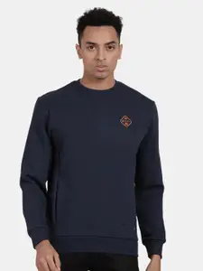t-base Round Neck Long Sleeves Ribbed Cotton Sweatshirt