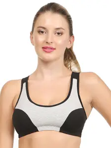 MYSHA Colourblocked Non-Wired Non-Padded Seamless Workout Bra With All Day Comfort