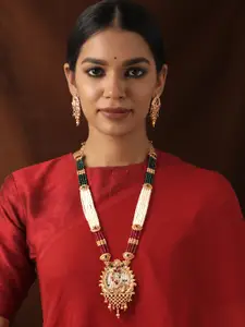 Rubans Gold-Plated Necklace and Earrings