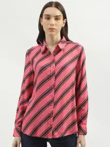 United Colors of Benetton Striped Spread Collar Modal Casual Shirt