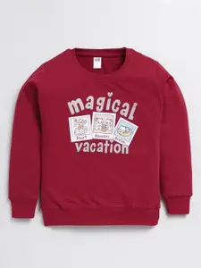 Nottie Planet Girls Magical Vacation Printed Loopknit Pure Cotton Pullover