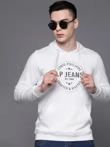 Louis Philippe Jeans Cotton Printed Hooded Sweatshirt