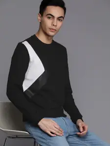 Louis Philippe Jeans Pure Cotton Colourblocked Sweatshirt