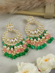 Crunchy Fashion Gold-Plated Contemporary Chandbalis