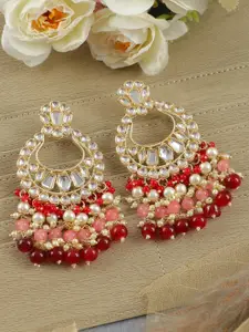 Crunchy Fashion Gold Plated Cresent Shaped Chandbalis