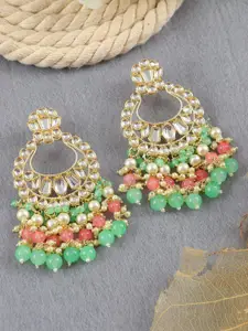 Crunchy Fashion Gold-Plated Contemporary Chandbalis