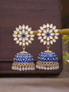 Crunchy Fashion Gold-Plated Dome Shaped Jhumkas