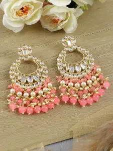 Crunchy Fashion Gold-Plated Contemporary Chandbalis