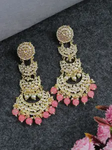 Crunchy Fashion Gold-Plated Contemporary Chandbalis Earrings