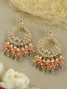 Crunchy Fashion Gold-Plated Contemporary Chandbalis