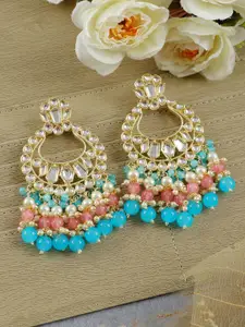 Crunchy Fashion Gold-Plated Contemporary Chandbalis