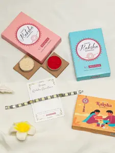 EL REGALO Bracelet Stainless Steel Rakhi With Roli Chawal Card