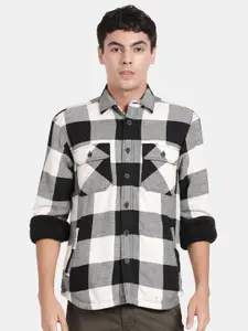 t-base Buffalo Checked Cotton Opaque Casual Shirt